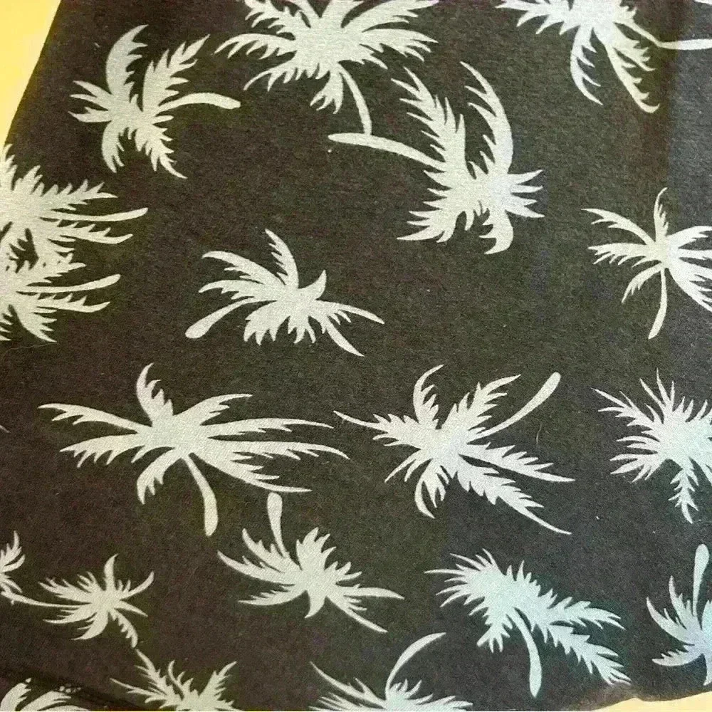 Mens Free Planet Drawstring Cotton Shorts Palm Trees